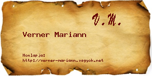 Verner Mariann névjegykártya